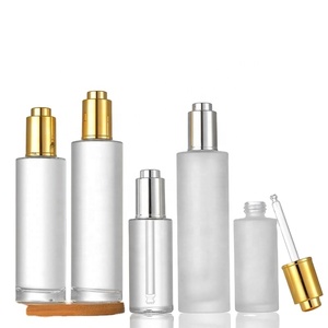 50ml Skincare Serum Glass Dropper <b>Container</b> Refillable Transparent Bottle Facial Oil Hair Oil Bottle - Product Image 1
