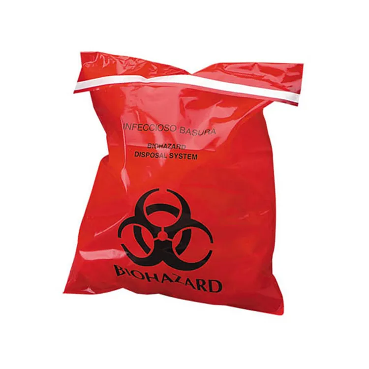 Sıcak satış tek kullanımlık Dpe/hdpe biyobozunur kırmızı/sarı otoklav sterilizasyon tıbbi biyolojik tehlike atık torbası