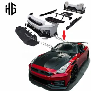 2024 New Arrival Half Carbon Fiber Body Kit For Nissan GTR R35 Coverte To NISMO Style Front Rear Bumper Guard Kit