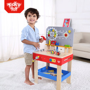 Los niños de madera práctico banco de trabajo con herramientas de construcción de juguete - Product Image 3