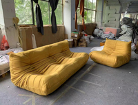 Fauteuils poufs en velours côtelé au design moderne, best-sellers, mousse compressée, poufs pour salon, OEM/ODM