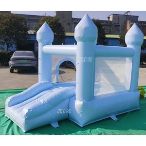 <span class=keywords><strong>Mini</strong></span> castillo inflable azul pastel con tobogán y piscina de pelotas para niños pequeños, para usar en interiores y exteriores, ideal para fiestas de cumpleaños y eventos. - Product Image 3