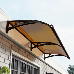 Soporte de aluminio para toldo de puerta de ventana y tablero de policarbonato de alta calidad. Toldo de voladizo para puertas delanteras/ventanas para parasol