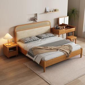 Nordic <b>Solid</b> <b>Wood</b> Dressing <b>Table</b> With Flip <b>Top</b> Storage And Stool Teak Color Bedroom Furniture - Product Image 4