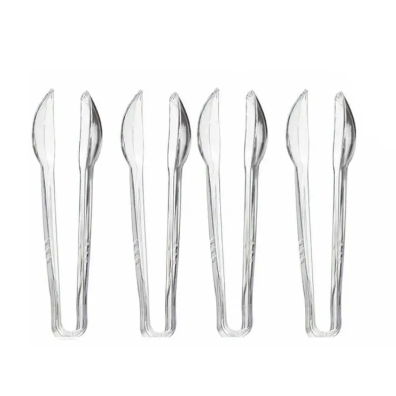 Sugarman Candy Plastic Tongs Clear Disposable Serving Ice Buffet Salad BBQ Tong Kitchen Clear Plastic Tongs