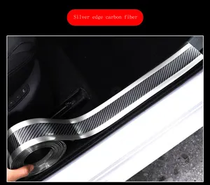 कार्बन फाइबर रबर मोल्डिंग पट्टी विरोधी खरोंच कार के दरवाजे पेडल ट्रिम बम्पर दरवाजा देहली रक्षक किनारे गार्ड 1M यूनिवर्सल चौड़ाई 3cm
