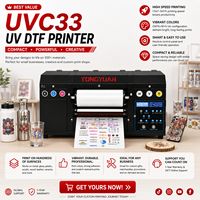 Nouvelle imprimante UV DTF A3+ semi-automatique pour petites entreprises, imprimante d'autocollants en cristal DIY, XP600 double tête, vernis 3D