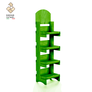 Espositore in legno verde della migliore qualità EUROSUD CATALDI Made in Italy betulla altezza 170 cm per negozi e supermercati - Product Image 1