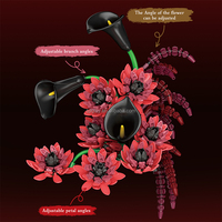 885 Piezas de Juguetes Creativos para Hacer Manualidades, Juego de Bloques de Flores Hechas a Mano, Juego de Bloques de Construcción Wieked Beauty Garden, Juego de Bloques de Construcción de Ramos de Flores