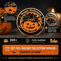 En gros, épingles de revers en émail, badges en émail souple et dur personnalisés, broches en métal plaqué or, thème Halloween (Citrouille, Chapeau de Sorcière)