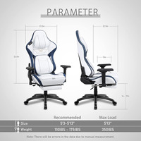 Chaise de bureau ergonomique confortable à dossier haut en cuir Pu grands accoudoirs chaise d'ordinateur chaise de jeu avec repose-pieds pour adultes