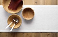 Vente en gros 14x36 pouces fleur laisser toile de jute mariage noël personnalisé chemin de table à manger ensemble de lin