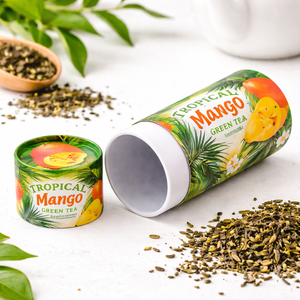 บรรจุภัณฑ์กล่องกระดาษแข็งทรงกระบอกสำหรับชา ชาใบหลวม กล่องของขวัญทรงกระบอกกลม พิมพ์ลายตามสั่ง โรงงาน OEM - Product Image 5