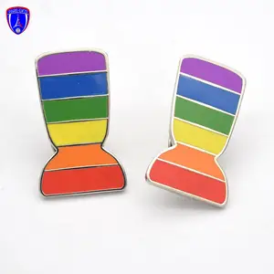 Free Sample Gold Plated Souvenir Metal Custom stained glass translucent Hard Enamel Lapel Pins For Foreign Trade University