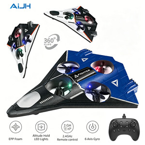 <span class=keywords><strong>Avion</strong></span> RC à 3 vitesses avec éclairage 360° <span class=keywords><strong>Avion</strong></span> RC Stunt Roll Glider Jet en EPP pour figures acrobatiques - Product Image 1