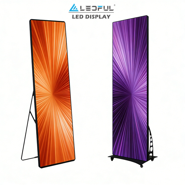 Wifi Control Portable Foldable LED Poster Display Electronic Digital Display LED Tri Fold Poster