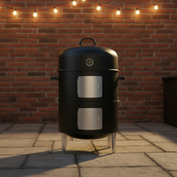 Barbecue au charbon de bois 3-en-1 en acier avec télécommande, portable, pour camping, pique-nique, jardin et fêtes