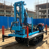 Foreuse hydraulique diesel portative sur chenilles 50-150m – Équipement pour projets de forage de puits à petite échelle – Rig de forage de puits d'eau