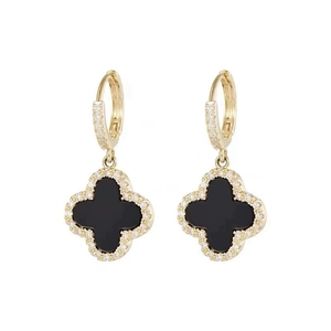 Pendientes <span class=keywords><strong>de</strong></span> Aro con Diseño <span class=keywords><strong>de</strong></span> Trébol <span class=keywords><strong>de</strong></span> Cuatro Hojas, con Diamantes <span class=keywords><strong>de</strong></span> Imitación, Joyería <span class=keywords><strong>de</strong></span> Alta Gama para Mujer, Estilo Retro y Elegante - Product Image 5