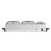 Chauffe-Plats et Réchaud de Buffet pour Usage Domestique, Chaleur Réglable, Idéal pour les Fêtes, les Vacances et les Réceptions, Quatre Compartiments de 2,5 Quart, Modèle Proctor Silex