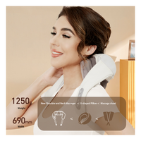 Masseur portable relaxant pour le cou, les épaules et le dos, à usage domestique et professionnel, avec mouvement de pétrissage 3D, télécommande sans fil, massage chauffant et minuterie