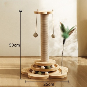 Kinghon Factory Supply Pet Toys Wood Full Wrapped Sisal Rope Cat Scratching <b>Post</b> Strong Sisal Scratching Pillar - Product Image 3
