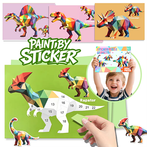 Livre d'autocollants personnalisables numérotés, 8 scènes, pages de puzzle à peindre <span class=keywords><strong>et</strong></span> à colorier - Jouets d'anniversaire pour enfants, activités artistiques - Product Image 1