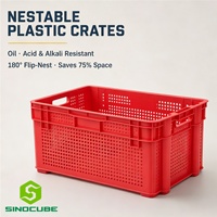 Caisse en plastique maillée Sinocube, ventilée et empilable, pour le stockage des fruits et légumes