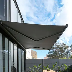 Toldo cassete retrátil, toldo retrátil elétrico para pátio, motorizado, para chuva, braço automático, à prova d'água, para uso ao ar livre