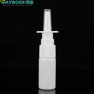Flacon pulvérisateur en plastique PE 10ml 15ml 20ml 30ml Flacon nasal en plastique à pointe pointue anti-rhinite vide avec vaporisateur à pompe