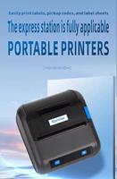 Printer Label Thermal Mini Portabel Xprinter XP-P326B, Model 4x6, Cocok untuk Mesin POS Supermarket, 203 DPI.