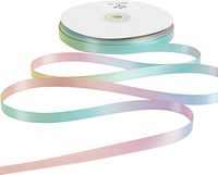 Einseitig satinierte grün-blaue Geschenkverpackungsschleife Weihnachtsbaumband Schaumkernverpackung 1cm bunte Lagerbestandsliste