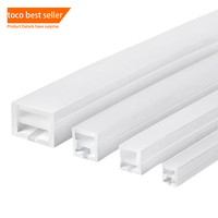 Profilé en silicone flexible carré pour bande LED, étanche, diffuseur de lumière néon en caoutchouc, montage en surface pour bande LED