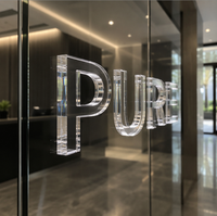 Letras Acrílicas Luminosas LED 3D Personalizadas, Mini Letrero Blanco Puro para Publicidad en Tiendas, Decoración de Pared con Nombre de Tienda