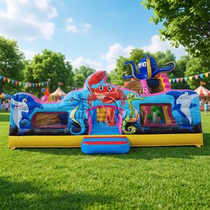 WINSUN Trampoline gonflable pour enfants en forme de pieuvre, en PVC, certifié CE, imperméable et ignifuge - Product Image 1
