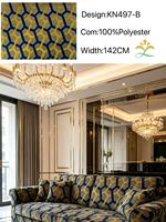 Tissu en velours jacquard 100% polyester pour canapé, textile d'ameublement