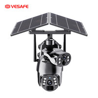 Kamera Keamanan CCTV Tenaga Surya VESAFE Infrared 4G LTE dengan Sensor Gerak PIR, Desain Nirkabel, Tidak Memerlukan WiFi, Rekaman di Cloud/SD Storage