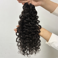 Extensions de cheveux humains vierges bouclées au crochet, alignées sur les cuticules, pré-bouclées, vente chaude en usine