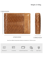 Dompet Pria Kulit Sapi Asli Anti Maling RFID Blocking Mewah Vintage, Dompet Pendek Kulit Asli Berembos, Dompet Koin