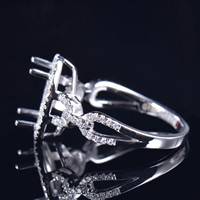 Vente en gros de bagues semi-montées en or blanc 10k 14k 18k et en argent sterling avec diamant de laboratoire et moissanite, bijoux montés