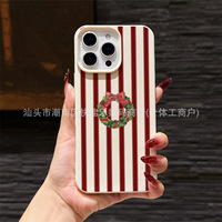Coque de téléphone antichoc à rayures verticales style streetwear tendance pour iPhone 17 Pro Max, 16 Pro Max, 15, 14 – Vente en gros pour filles