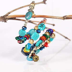 Turquoise <b>Beaded</b> <b>Bracelet</b> Women's Bohemia Style Multi Layer Everyday Wear HY-2749-1 - Product Image 4