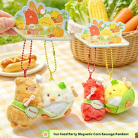 Peluche Miniature Série Alimentaire en Promotion avec Rembourrage en Coton PP et Conception Magnétique pour Breloque de Sac et Cadeau