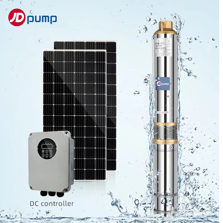JDpump 24 В 300 Вт 2,5 м 3/ч 36 м с пластиковым рабочим колесом из нержавеющей стали бесщеточный Солнечный погружной насос с солнечным водяным насосом