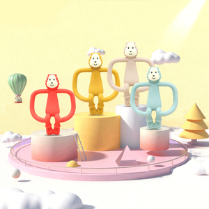 Nouveau jouet à mâcher en silicone sans BPA NHD personnalisé, pendentif souple en forme d'animaux de dessin animé, sonore, rond, pour bébés de 0 à 24 mois - Product Image 2