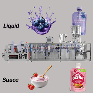 自動サシェジュース・ソース・液体充填/コーヒー粉末/キャンディ食品スタンドアップパウチ包装スパウト付きドイパック包装機 - Product Image 1