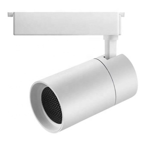 Spots LED sur <span class=keywords><strong>rail</strong></span> CCT réglables, <span class=keywords><strong>blanc</strong></span> COB, CRI95, avec grille anti-éblouissement en nid d'abeille, prix avantageux, CE, 3 fils. - Product Image 1