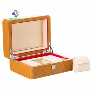 Wholesale High Quality Luxury Watch Case Custom Logo Watch Packaging Box Red And Black Wooden Watch Case