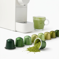 Capsules de café au thé vert Matcha, compatibles K-Cup, dose individuelle, qualité cérémoniale, pour booster la caféine, pour la préparation de lattes à la maison ou au bureau