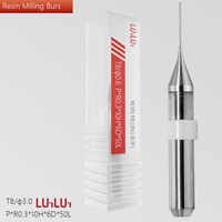 Fresas Dentales de Resina LUHLUH, Fresas para PMMA y PEEK 50L D4 D6*0.3/ 0.5/ 1.0 / 1.5 para Laboratorio Dental